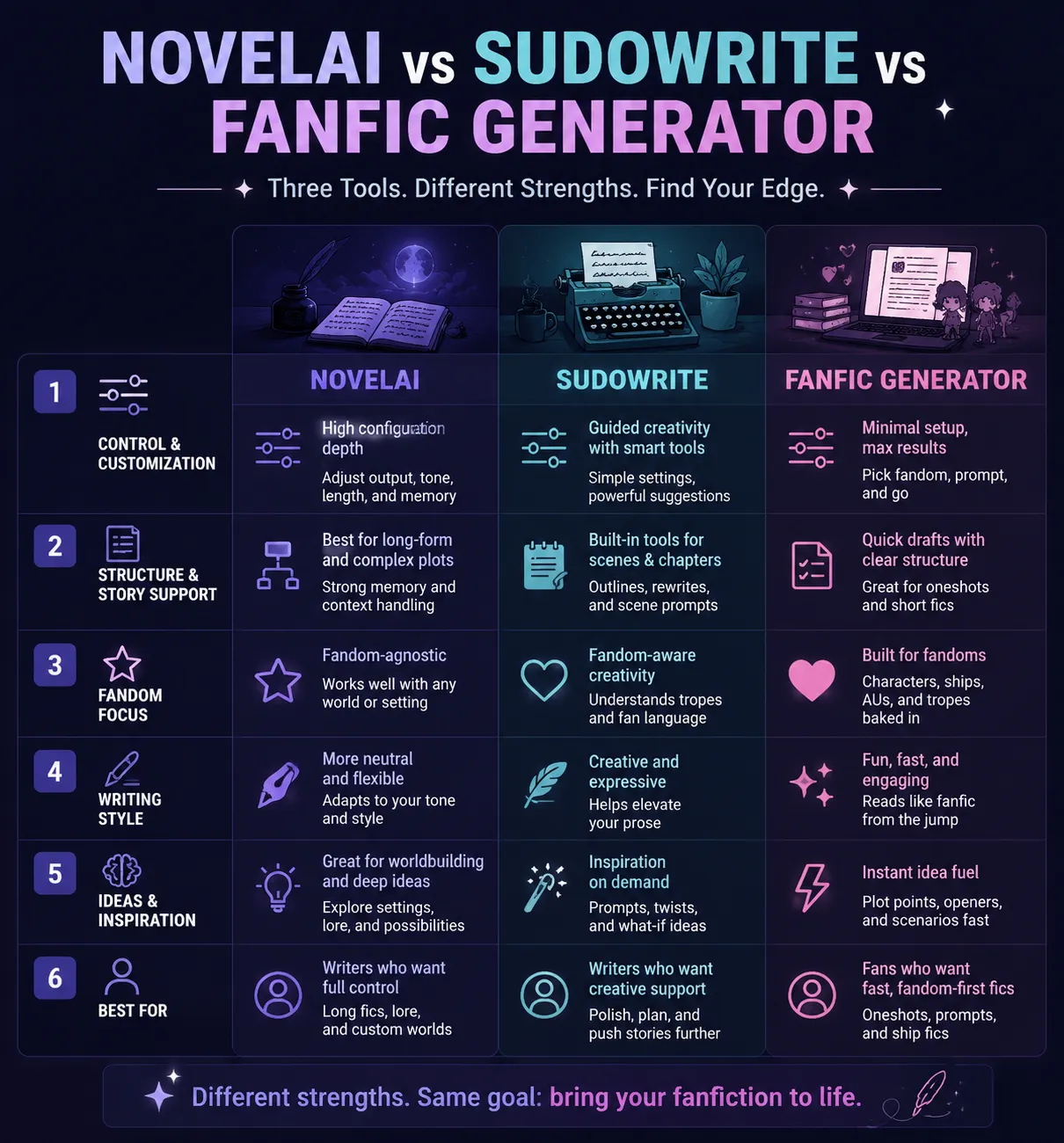 NovelAI vs Sudowrite vs Fanfic Generator body image 2