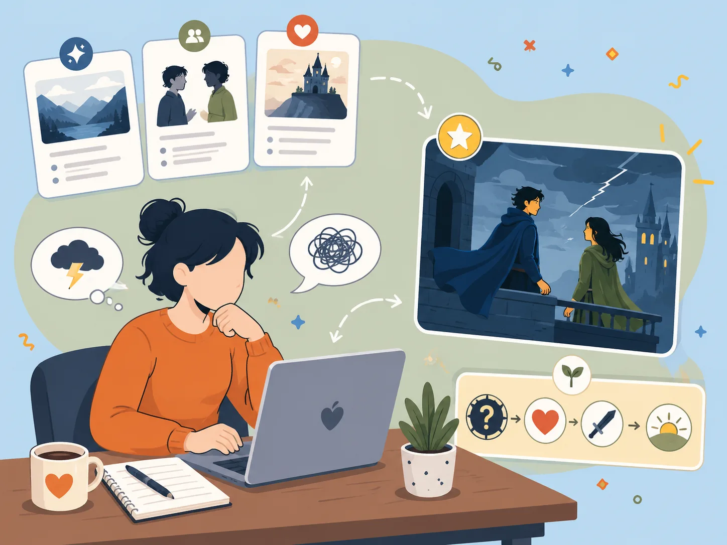 複数案から最適なプロンプトを選ぶ流れを示すイラスト